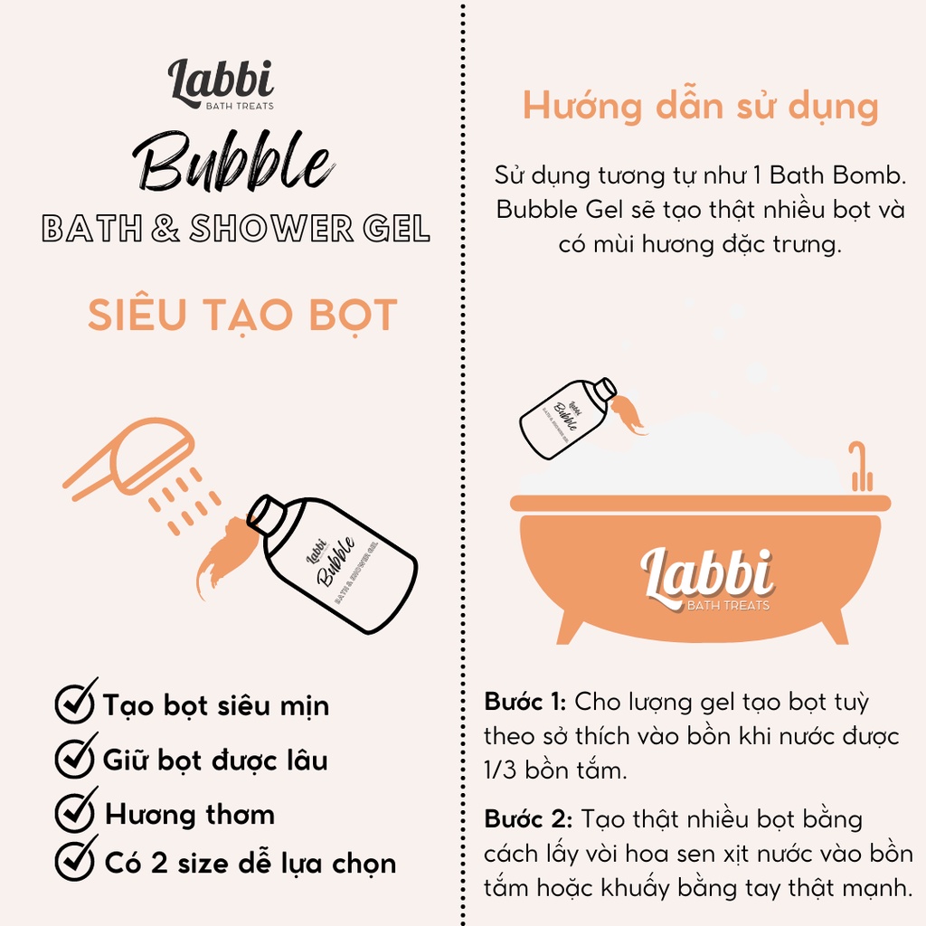 MY ONLY SUNSHINE [Labbi] Tạo bọt bồn tắm / Gel tắm tạo bọt / Bubble Gels