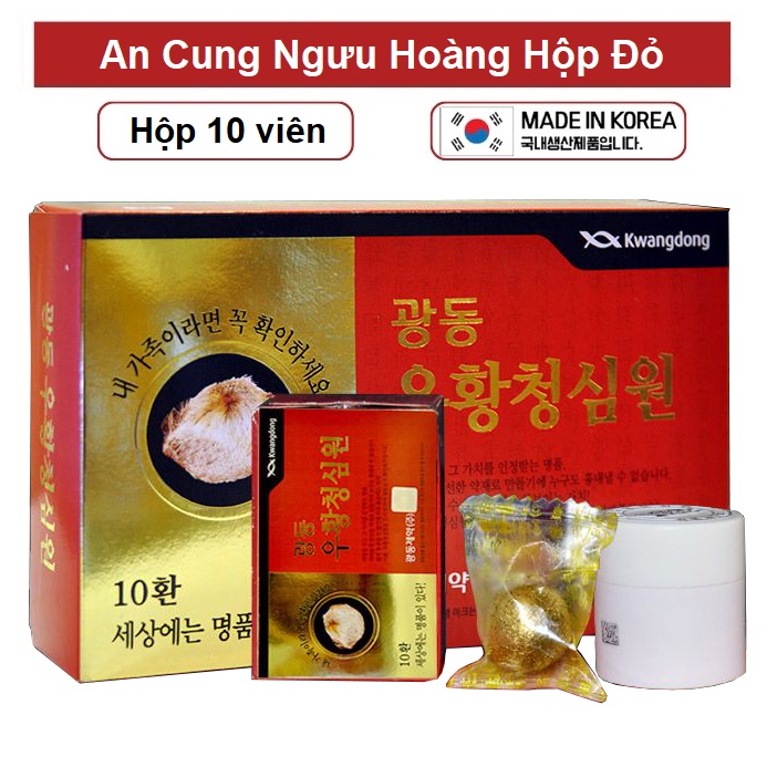 An Cung Ngưu Hoàng Hoàn Hàn Quốc, Hộp Gỗ 10 Viên, Giúp Bổ Não, Ngăn Ngừa Tai Biến, Đột Quỵ