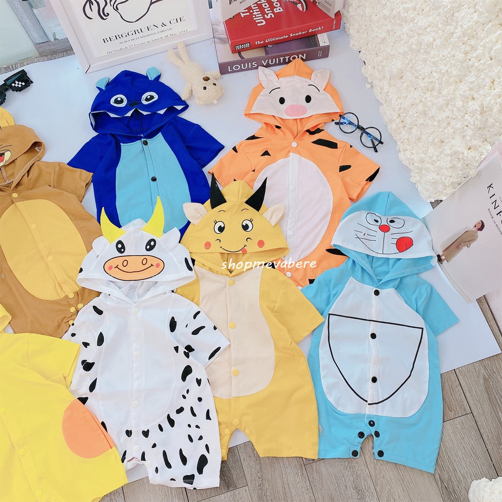 Body đùi có mũ hình ngộ nghĩnh cho bé trai và bé gái sơ sinh 3-14kg, được chọn mẫu - 𝐁𝐃𝟏𝟓
