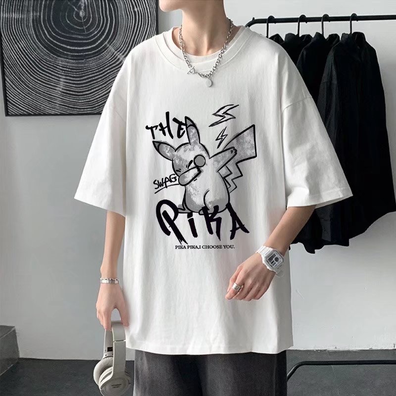 Áo Thun Tay Ngắn Cổ Tròn In Hình Hoạt Hình Dành Cho Nam size M-8XL