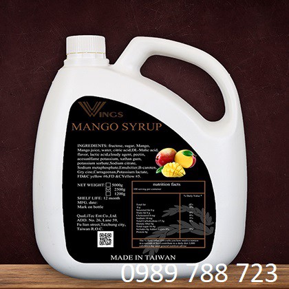 SIRO XOÀI WINGS (MANGO) - CHAI 2,5KG