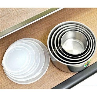 BỘ 5 THỐ INOX CÓ NẮP ĐẬY