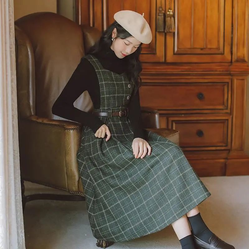 Đầm Len Sát Nách Phong Cách Thời Trang Retro Phương Tây Dành Cho Nữ