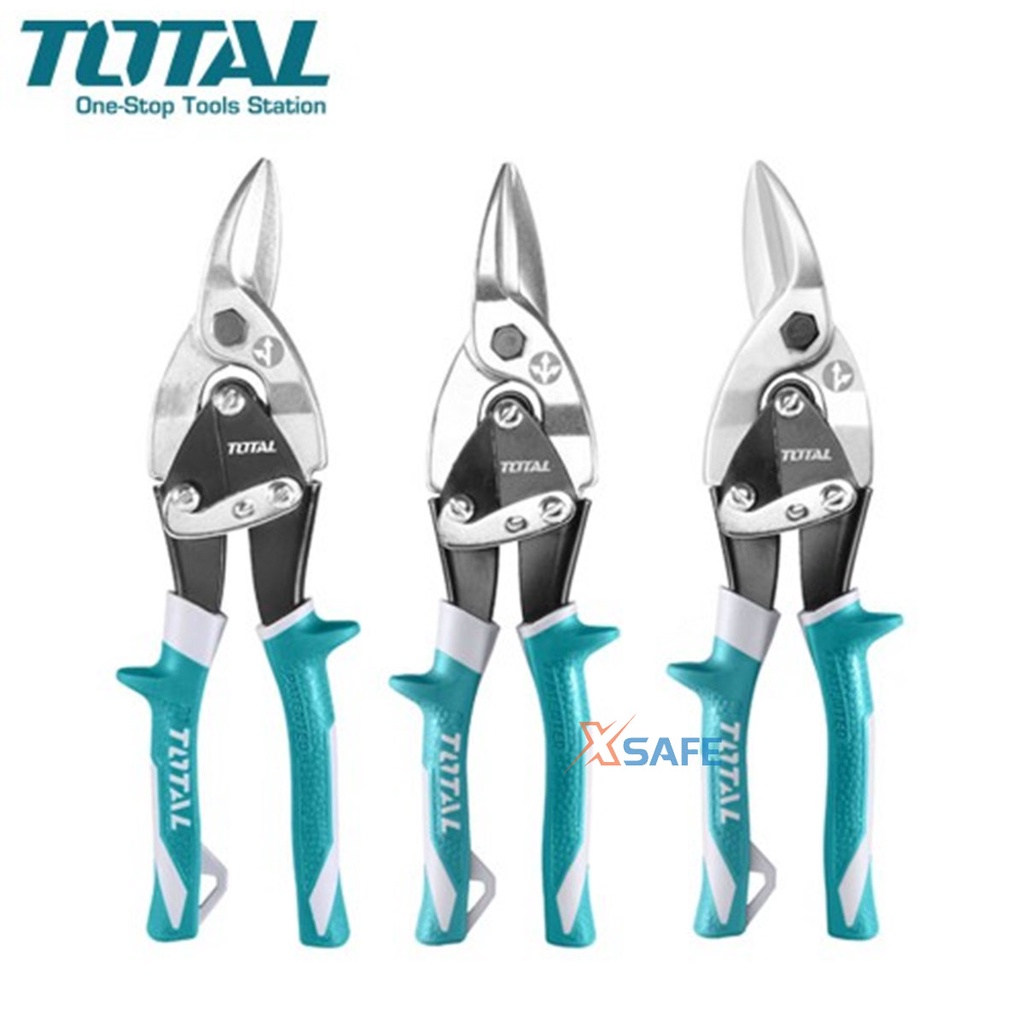 Bộ 3 kéo cắt tôn TOTAL THT520106K kéo cắt thạch cao, xương thạch cao, lưỡi dao hợp kim sắc bén, chống cong vênh rỉ sét