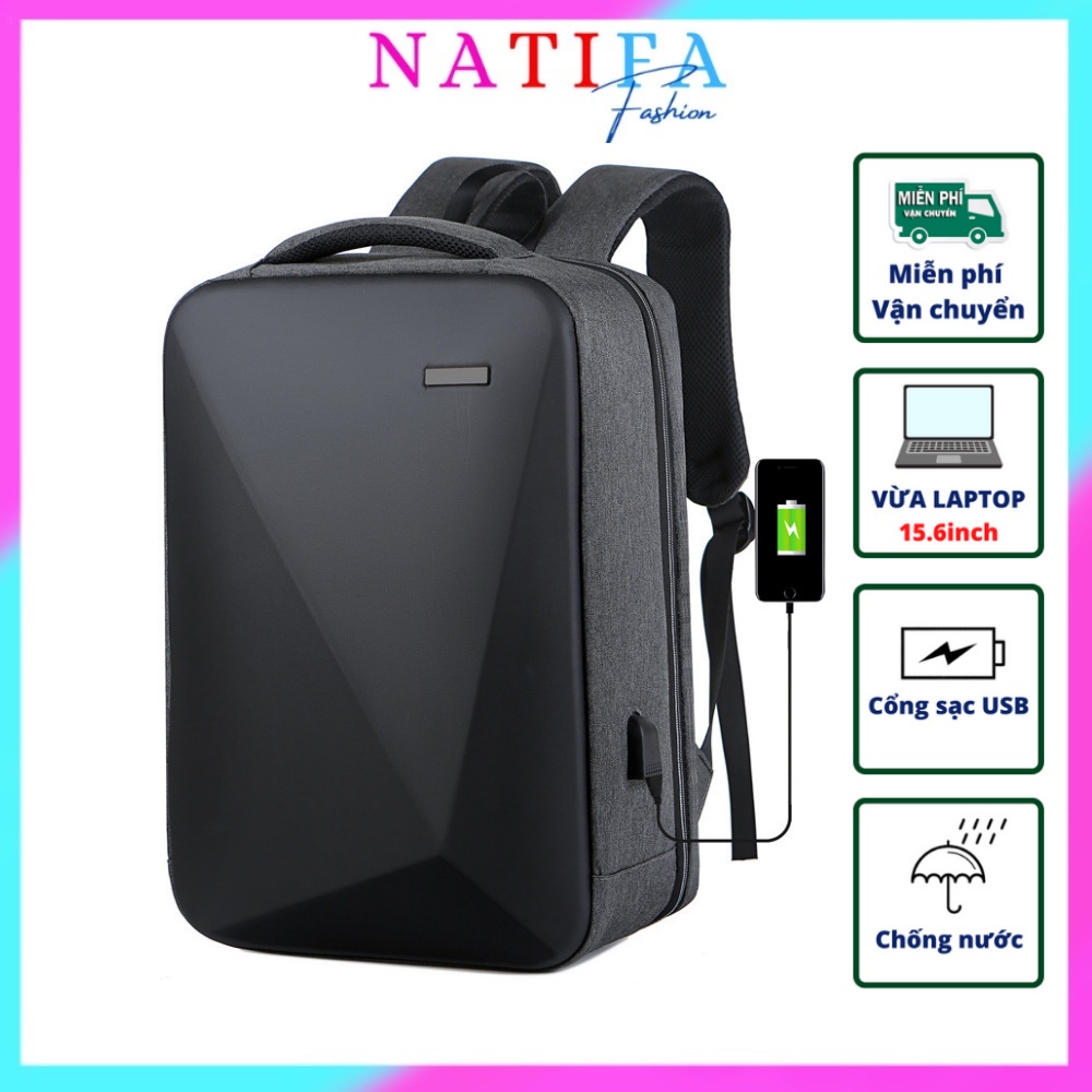 Balo Thời Trang Cao Cấp Chống Nước Đựng Laptop Tích Hợp Khóa Mật Mã Chống Trộm Sạc USB - MECPRO NATIFA