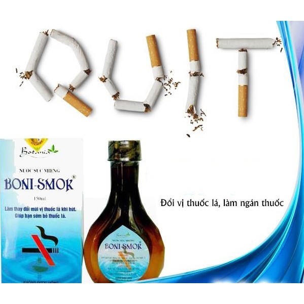 Nước Súc Miệng Cai Thuốc Lá Boni-Smok làm thay đổi mùi vị thuốc lá khi hút dẫn đến việc từ bỏ thuốc lá, khử mùi hôi miện