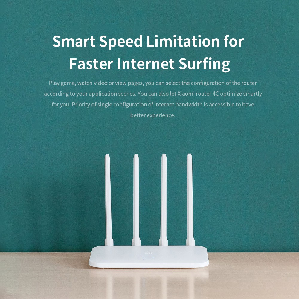 Bộ phát Wifi Modem WiFi Xiaomi 4C 4 Râu Router R4CM - Phát xuyên tường bảo mật truyền tín hiệu mạng mạnh internet ăng te