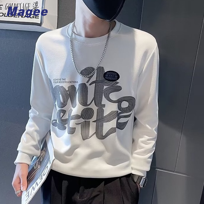 Áo sweater Lông Cổ Tròn Phong Cách Harajuku Thời Trang Thu Đông 2022 Cho Nam