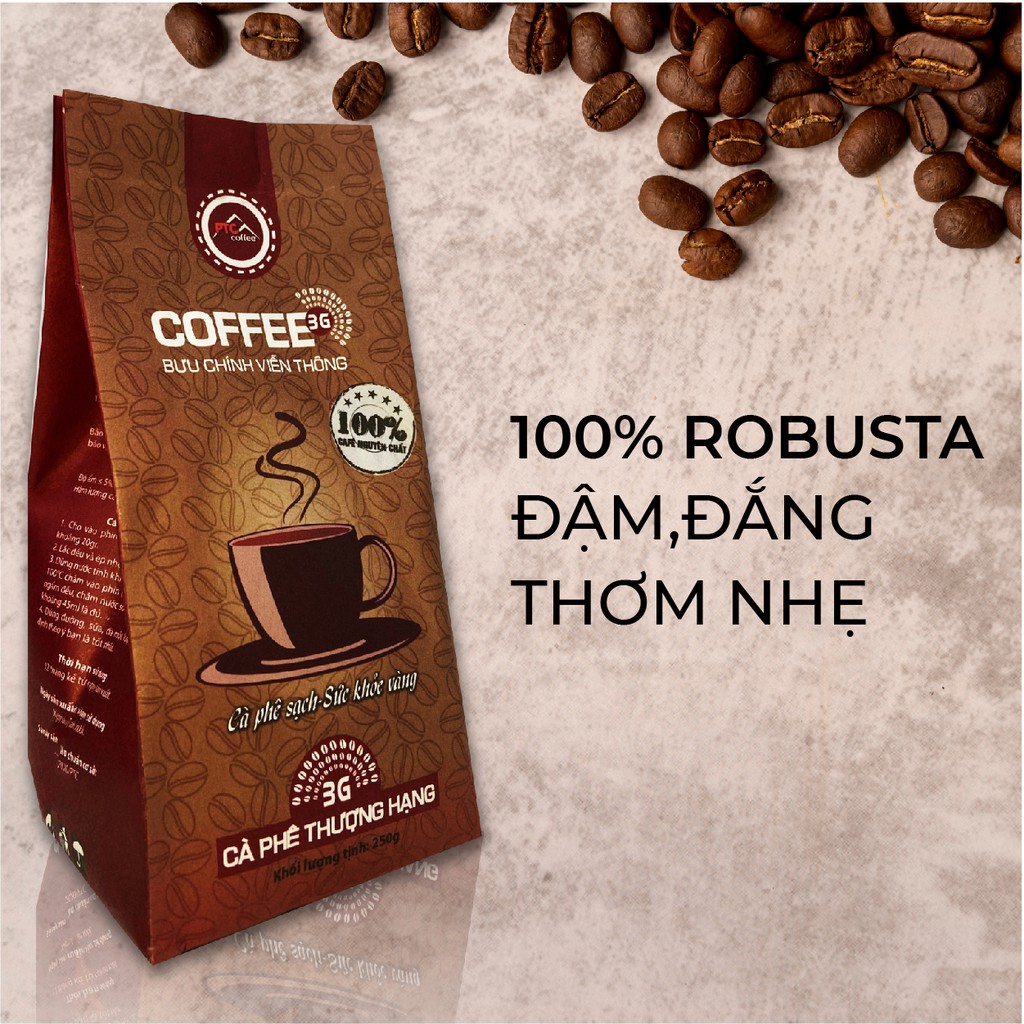 Cafe PTC Coffee - Cà phê rang xay 3G - 250gr