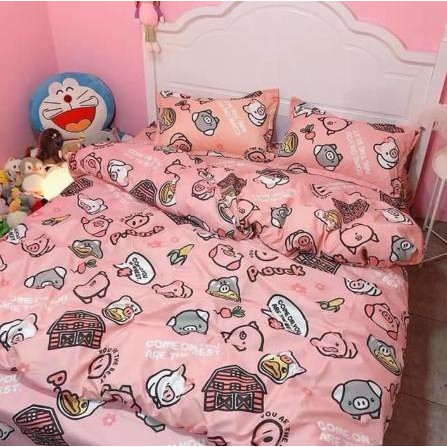 Vỏ Chăn Lồng Ruột Có Khóa Kéo,1m6x2m,1m8x2m,1m9x2m1,2mx2m2,mẫu heo hồng nhí nhố