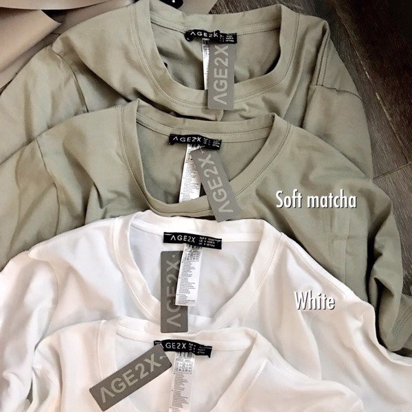 Áo Thun Trơn Nam Nữ Unisex VNXK Chính Hãng AGE2X Màu Trà Nhạt SoftMatcha.