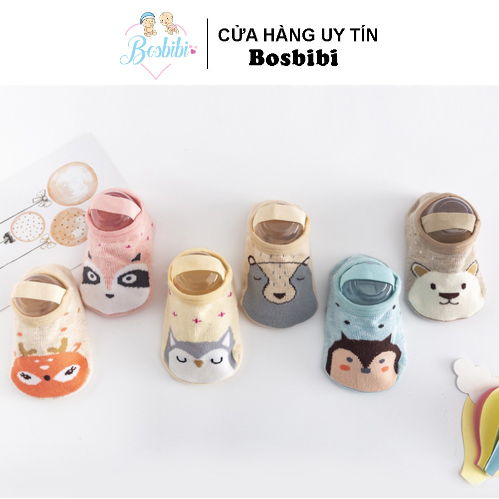 Tất hình thú cho bé xinh xắn ngộ nghĩnh chống trượt quai thun cao cấp 0-3 tuổi