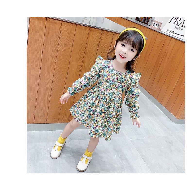 Đầm Cotton Thời Trang Mùa Thu Xinh Xắn Dành Cho Bé Gái