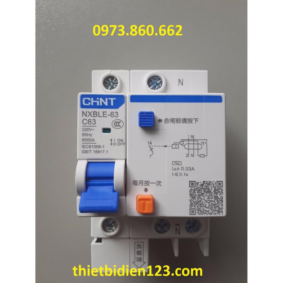 Aptomat chống rò - chống giật chint 1P+N 16A~63A -TBĐ -Thiết bị điện giá tốt