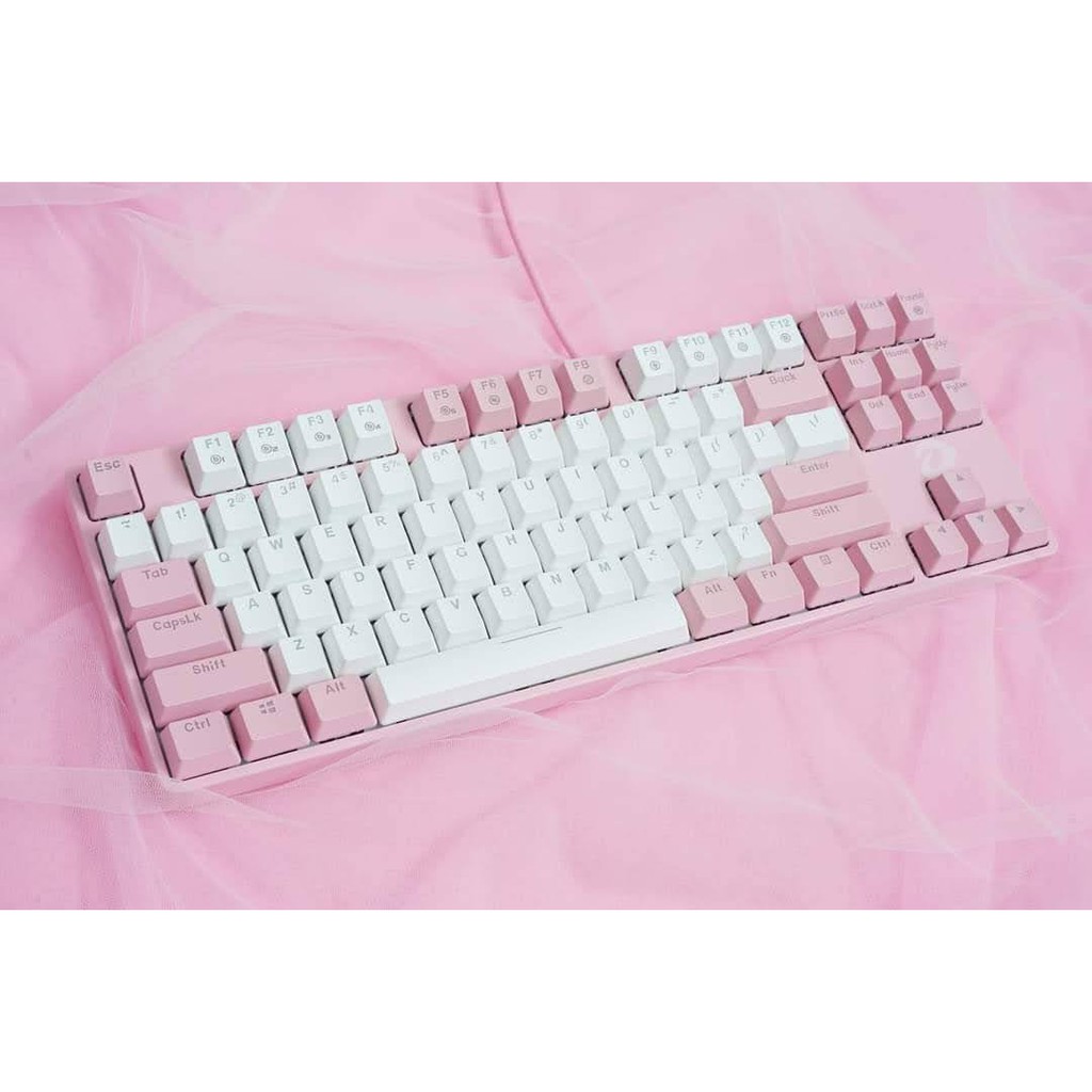 Bàn phím cơ gaming DareU EK87/ EK1280S Pink White (Pink led) - BH 2 năm chính hãng | BigBuy360 - bigbuy360.vn