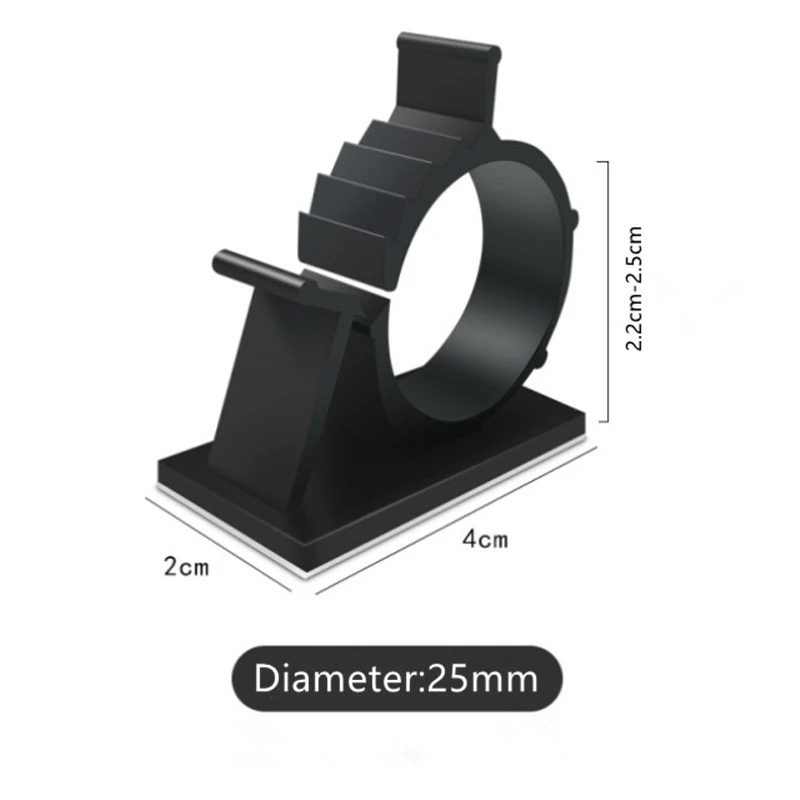 Kẹp Cố Định Dây Cáp / Dây Cáp Tự Dính Bằng Nhựa Màu Đen Có Thể Điều Chỉnh Cho TV / PC / Văn Phòng / Nhà Ở