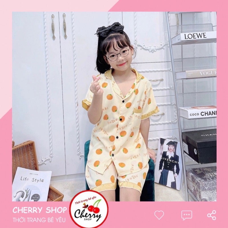 Bộ pijama bé gái lụa mango size đại cồ 30-50kg