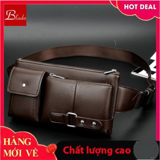 Túi đeo chéo. Túi đeo hông nam bằng da phong cách Hàn Quốc TD050