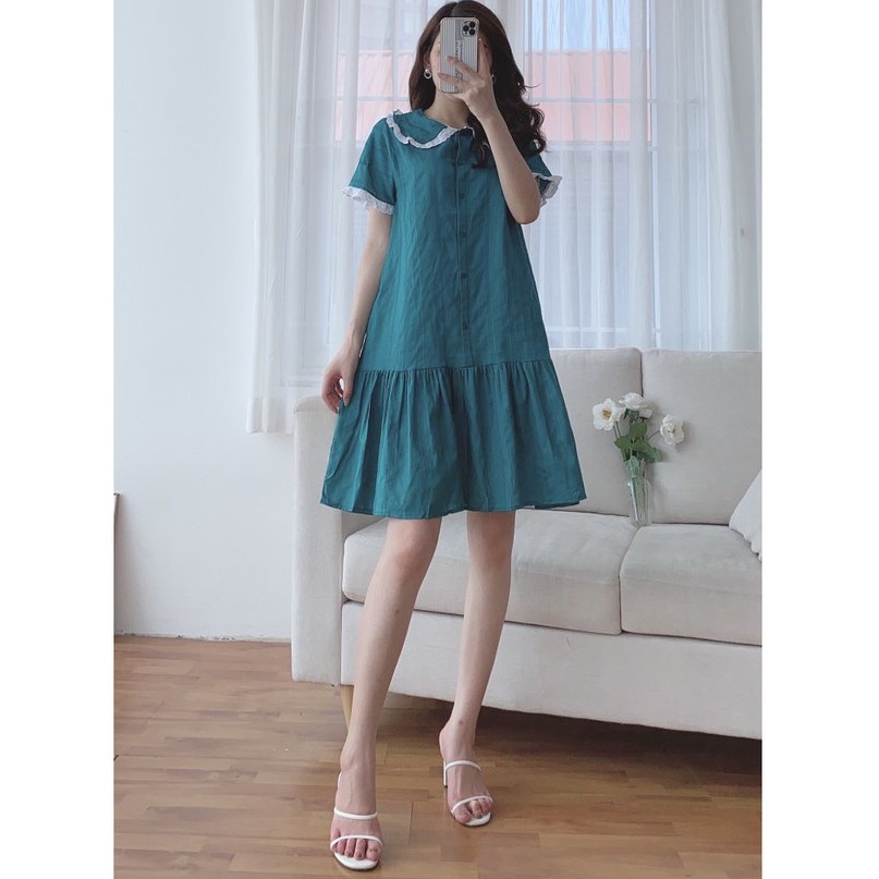 Váy bầu thời trang thiết kế M290 chất đũi hàn freesize từ 45 đến 70kg
