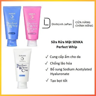 Sữa rửa mặt senka perfect whip | sữa rửa mặt perfect collagen nhật bản 120g