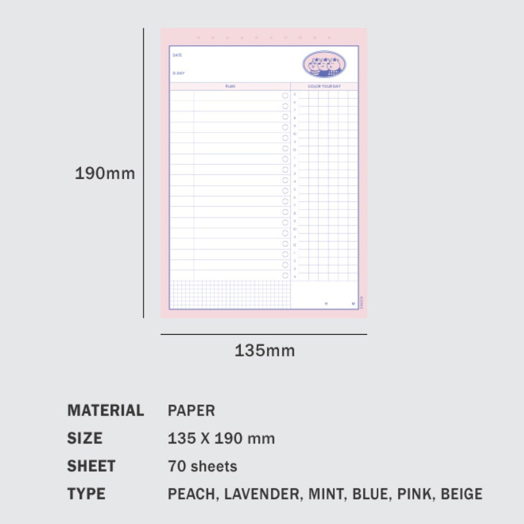 Giấy note/ Notepad ICONIC Haru study planner A5 - lên kế hoạch học tập hàng ngày