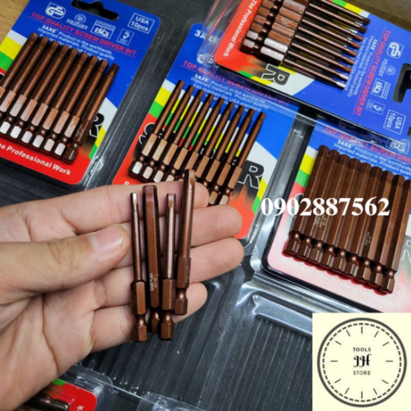 Mũi siết máy lục giác nâu chuôi lục giác 3AXE hàng cao cấp bao xài