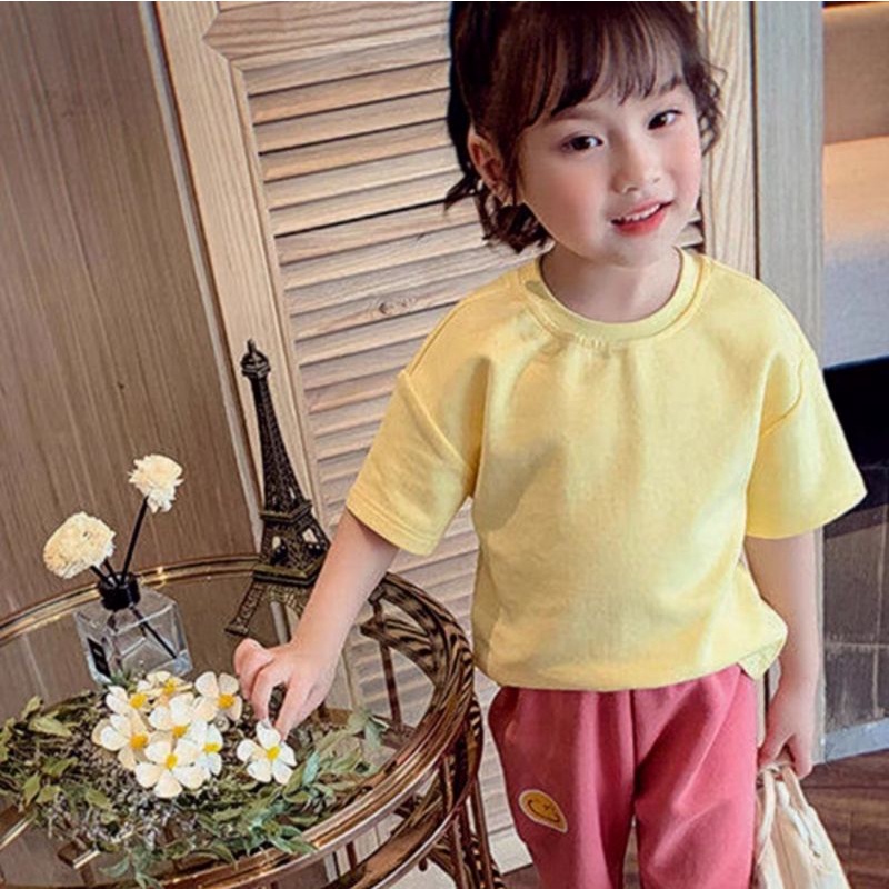 Áo thun phông dáng ngắn cho bé xuất dư size trẻ em 3, 4, 5, 6, 7, 8 tuổi chất cotton mềm mát