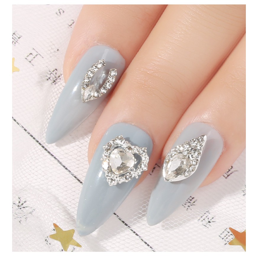 Phụ Kiện Trang Trí Ốp Điện Thoại Trong Suốt Đính Kim Cương Giả/ Ngọc Trai/ Mặt Trăng/ Hình Giọt Nước/Trái Tim Xinh Xắn
