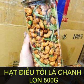 Hạt điều tỏi lá chanh lon 500g thơm ngon - Nuse Food