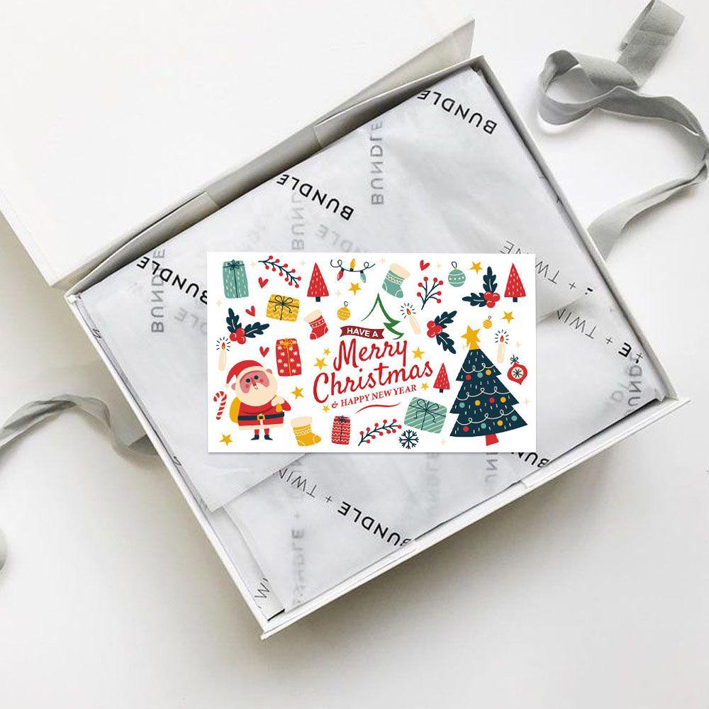 Bộ 50 Thẻ Trang Trí Cây Thông Giáng Sinh Hình Ông Già Noel Người Tuyết