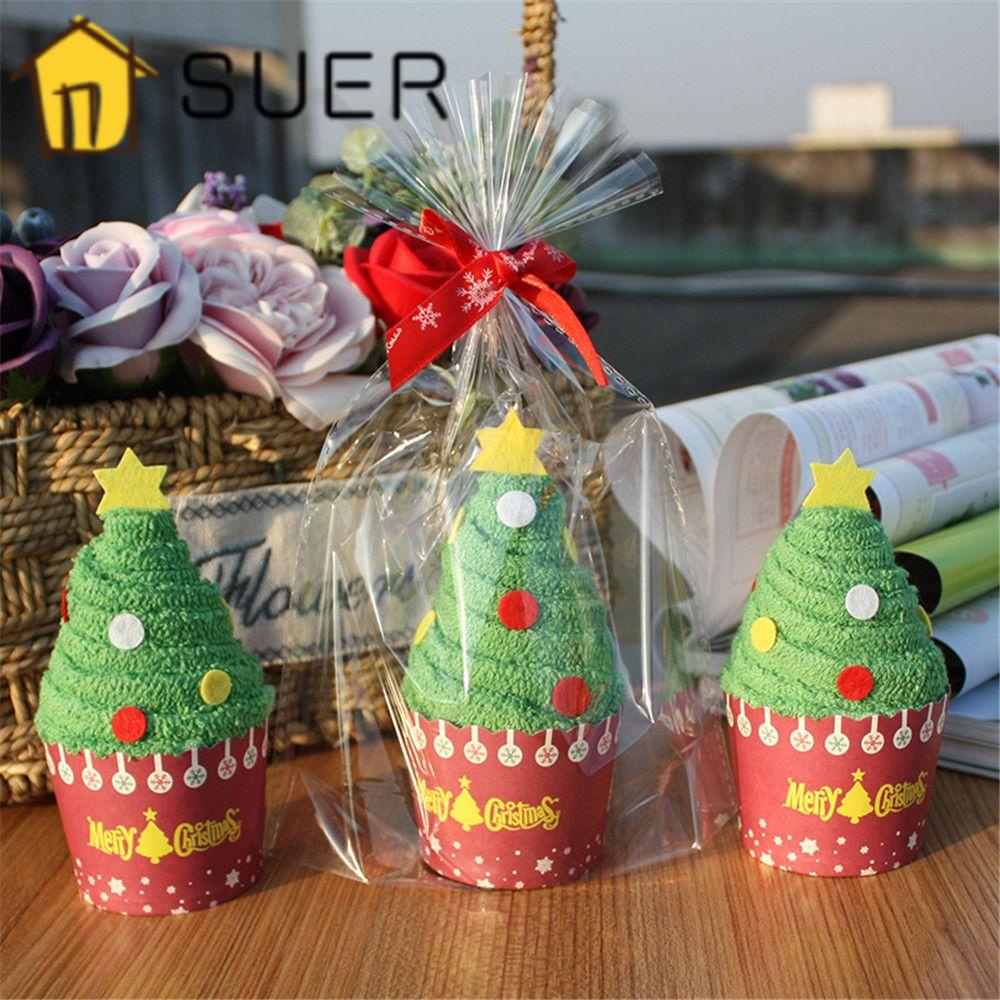 Khăn Cotton In Họa Tiết Bánh Cupcake Làm Quà Lưu Niệm Giáng Sinh Năm Mới Cho Bé