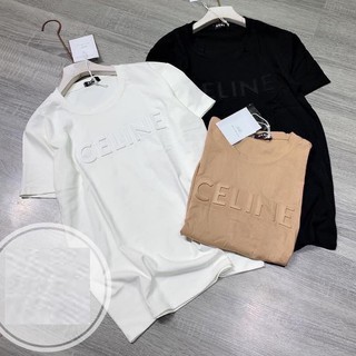Áo phông chữ dập nổi Celine