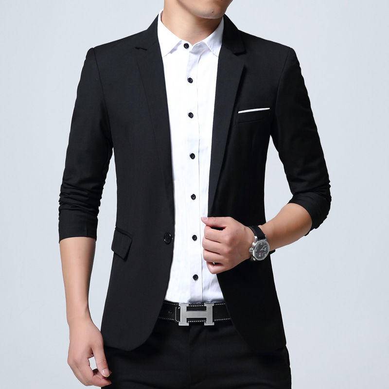 Áo Khoác blazer Vải Len Phong Cách Hàn Quốc Thời Trang Cho Nam