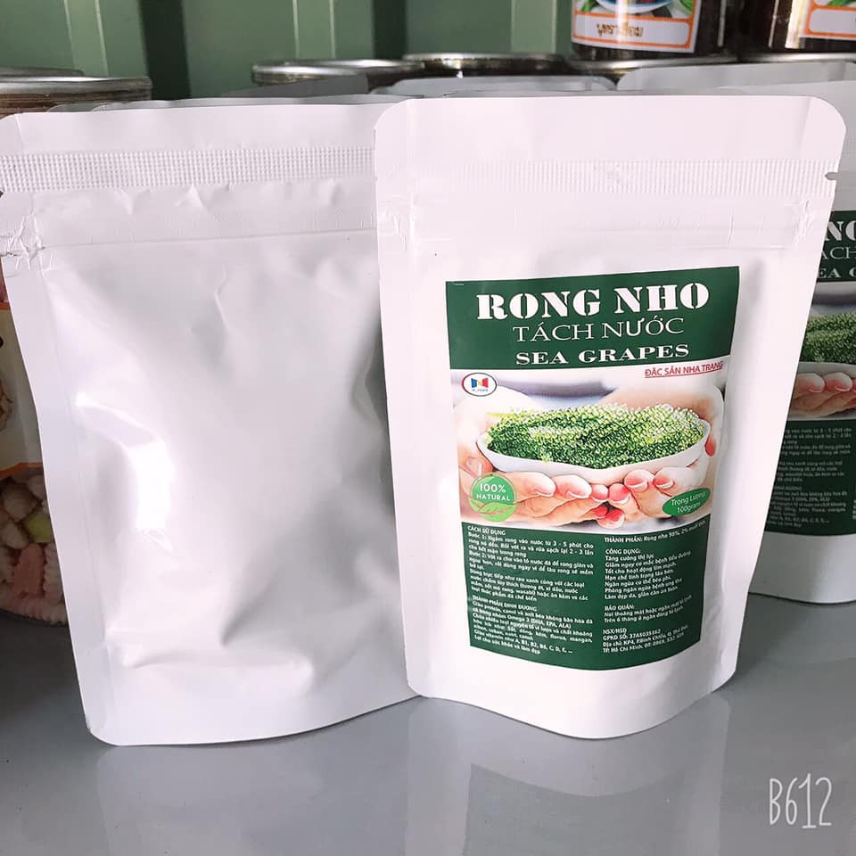 2 Gói Rong Nho Tách Nước Khánh Hòa 50g/Gói Kèm 2 Gói Sốt Mè