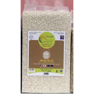 Gạo hữu cơ nếp cái hoa vàng Đồng Phú, túi 1kg hút chân không