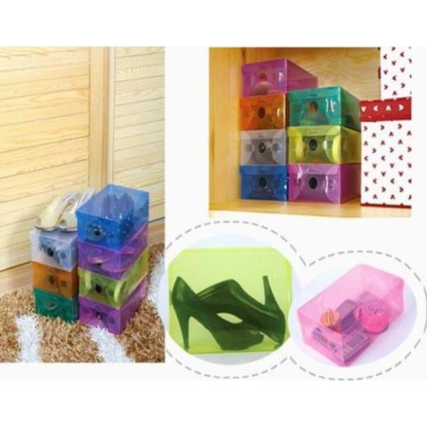 Hộp đựng giày bằng nhựa trong suốt nhiều màu