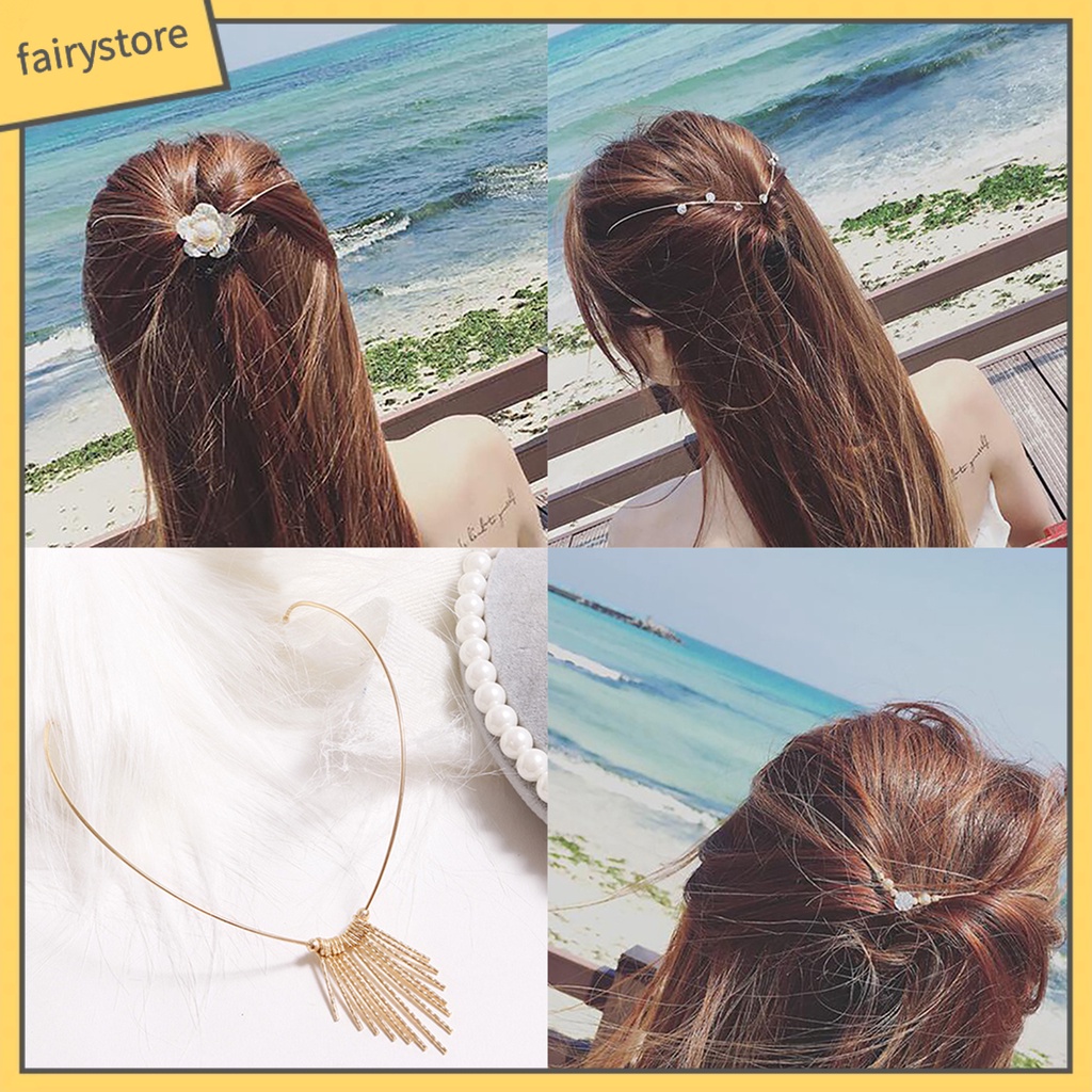 Cài trang trí phía sau tóc phối ngọc trai giả thời trang cho nữ
