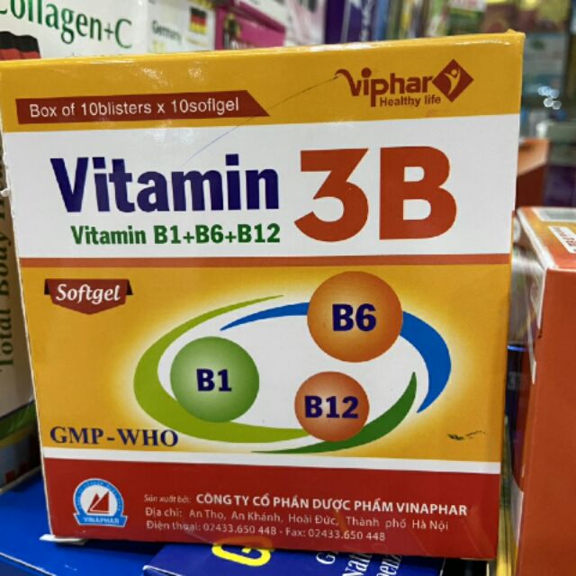 Viên bổ sung Vitamin 3B B1-B6-B12 Viphar (hộp 100 viên)