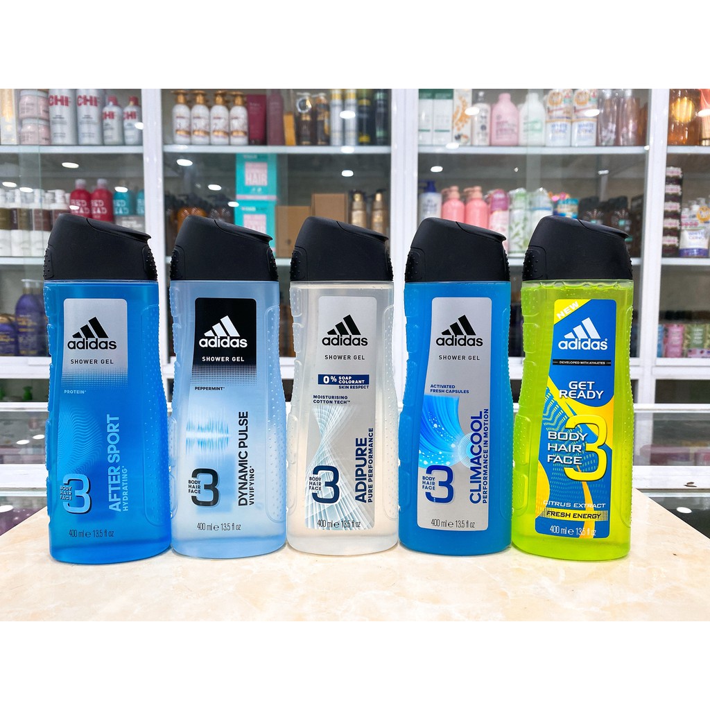 (400ml) Gel tắm gội Adidas 3 in 1 Body Hair Face