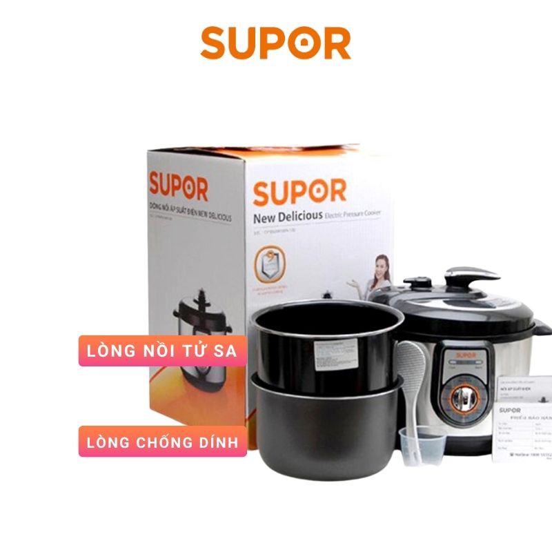 Nồi áp suất điện HAI LỒNG NỒI Supor CYYB50YA10VN-100 bảo hánh 12 tháng chính hãng một đổi một 7 ngày