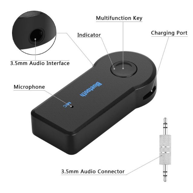 Thiết Bị Nhận Tín Hiệu Âm Thanh Bluetooth Không Dây Cho Xe Hơi | BigBuy360 - bigbuy360.vn