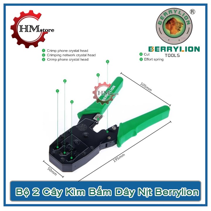 Kềm bấm mạng đa năng, kìm bấm mạng 3 line Berrylion chính hãng