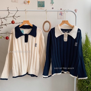 Áo len Polo cổ màu