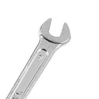 Silver tone 5.5mm x 7mm u shape double open-end wrench tool