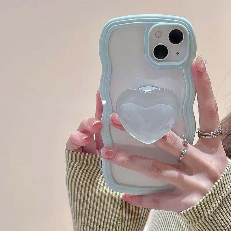 Ốp Điện Thoại Silicone Mềm Trong Suốt Họa Tiết Trái Tim Cho iPhone 14 13 Pro Max 12 11 Pro XS Max X XR