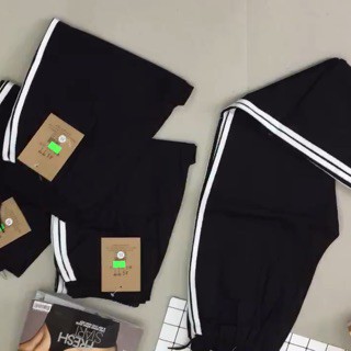 Quần jogger nữ thể thao màu đen 3 sọc trắng chất vải umi hàn dày Quần cotton nữ co dãn 4 chiều mặc thể dục tập gym ở nhà | BigBuy360 - bigbuy360.vn