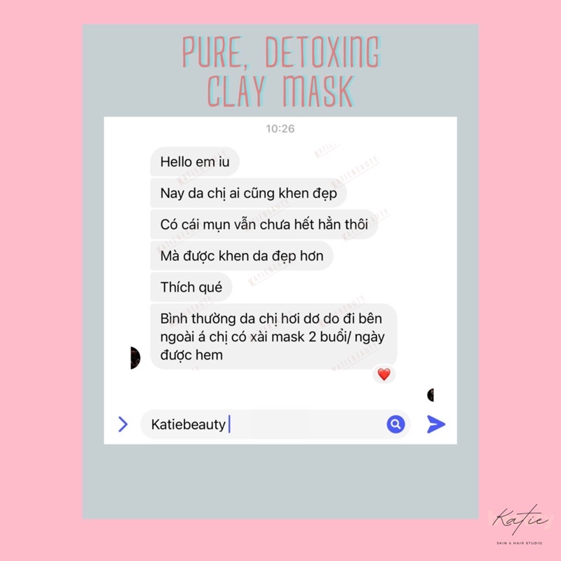 Mặt nạ đất sét trắng da, detoxing lỗ chân lông Pure, Detoxing Clay Mask 80g | KATIEBEAUTY