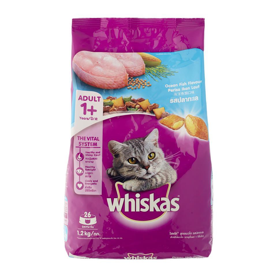 Thức Ăn Khô Cho Mèo Trên 12 Tháng Tuổi Whiskas Adult 1.2kg