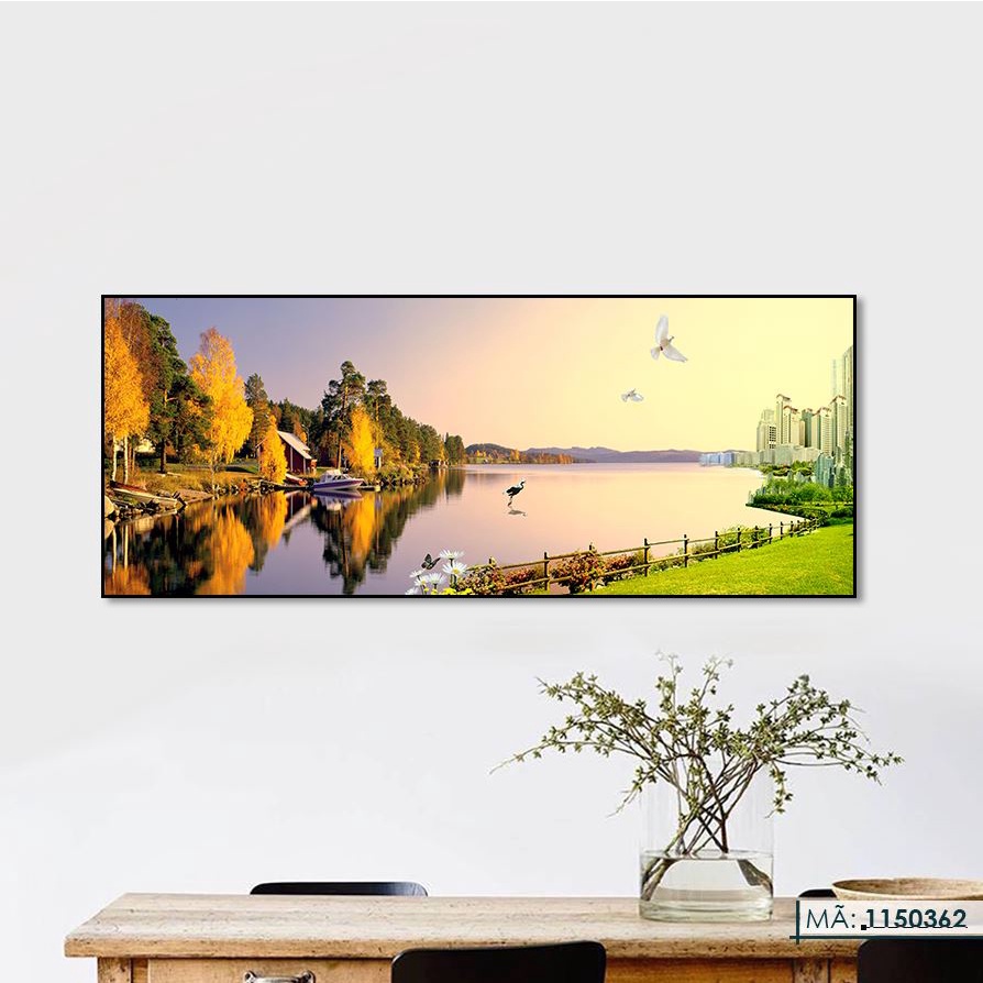 (Giá xưởng) Tranh Ngang kích thước 40x120cm hoặc 50x150cm