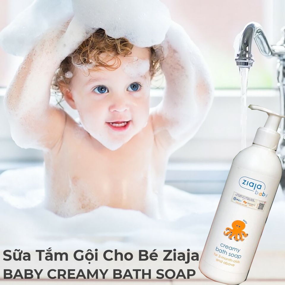 ✅ SỮA TẮM GỘI CHO BÉ 2in1 ZIAJA BABY CREAMY BATH SOAP 300ML